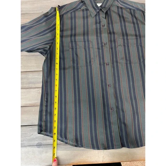 NWT Pendleton Womens Striped Button Down Shirt Size 12 Green Blue‎ Burgundy Poly - Picture 7 of 11